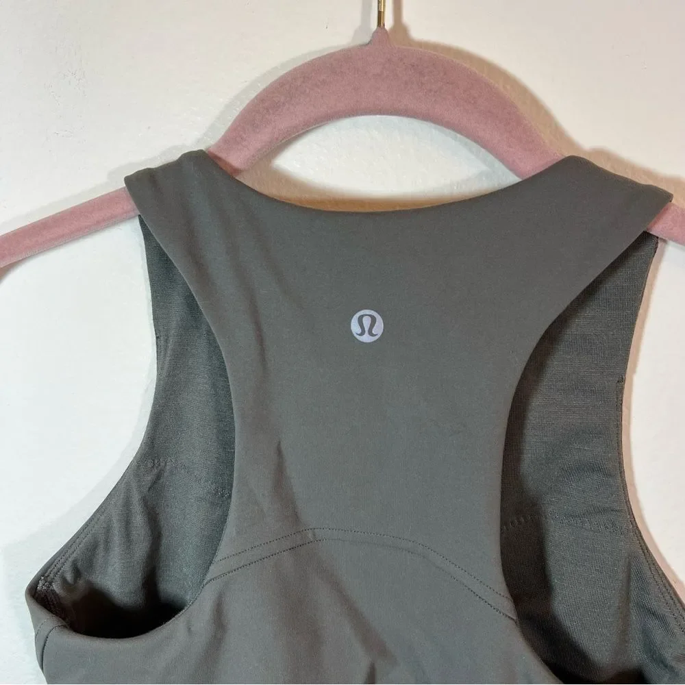 Lululemon‎ Athletica Invigorate Training Tank Top with Bra Olive Green 2